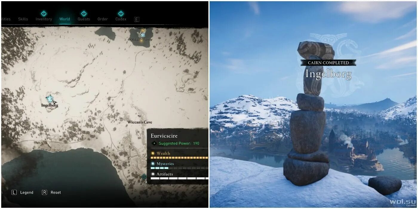 Assassin valhalla куда упадет камень
