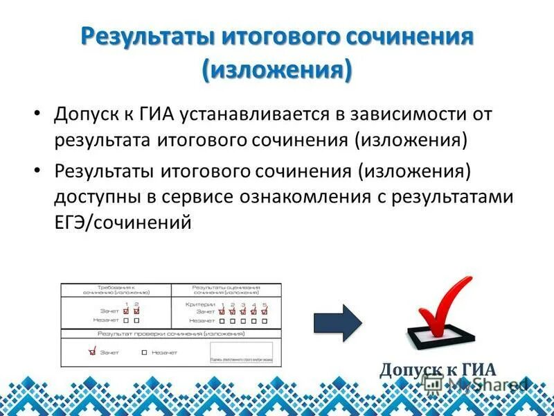 Сочинение допуск