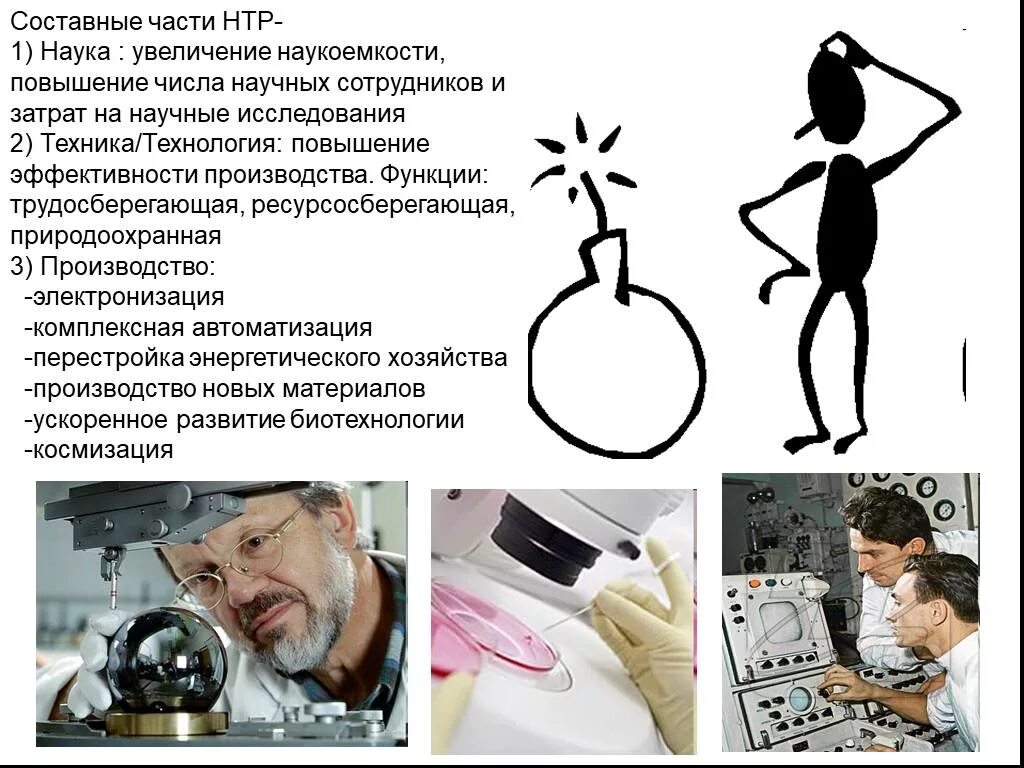Почему в результате нтр повышается наукоемкость процесса. Наука и наукоемкость нтр. составные части научно технической революции. составные части нтр. научно-техническая революция презентация.