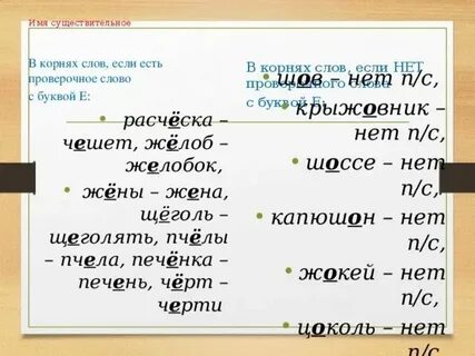 Четкий проверочное слово к букве е
