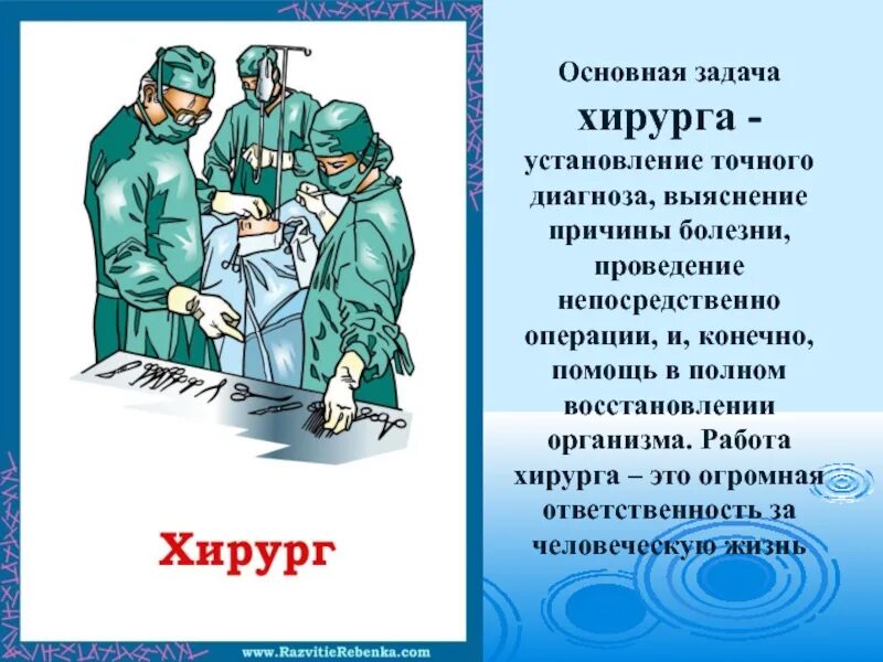 Установление точного диагноза точному диагнозу. Профессия хирург презентация. Стих про хирурга.