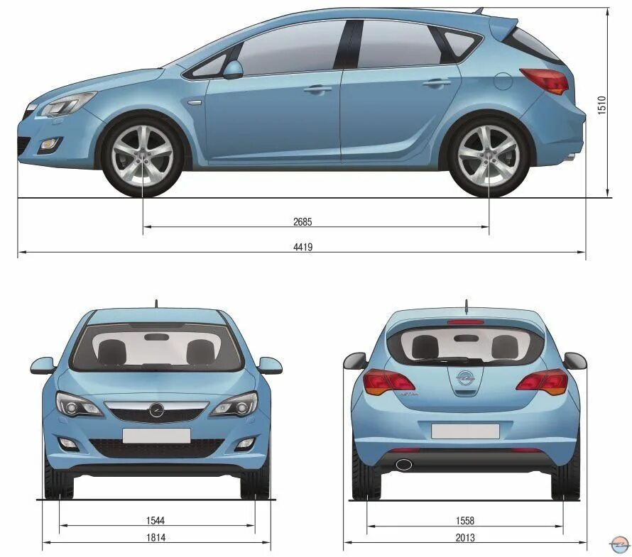 Opel corsa размеры. Opel Astra габариты. Opel Astra j хэтчбек габариты.