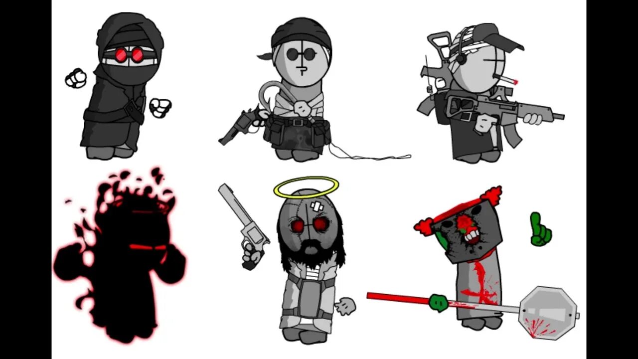 Madness combat characters. Маднесс комбат. madness combat хэнк деймос сэнфорд. хэнк маднесс комбат спрайты. маднесс комбат персонажи.