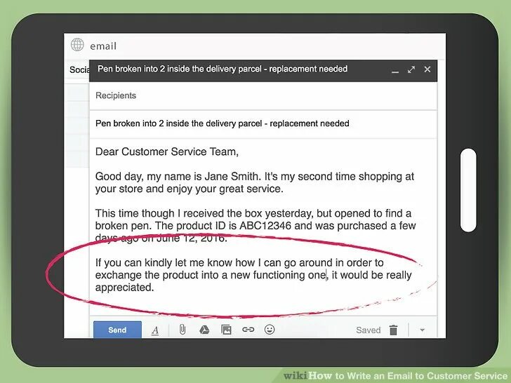 Please send an email to. How to write an email. email customer. email return product. i know how to write emails.