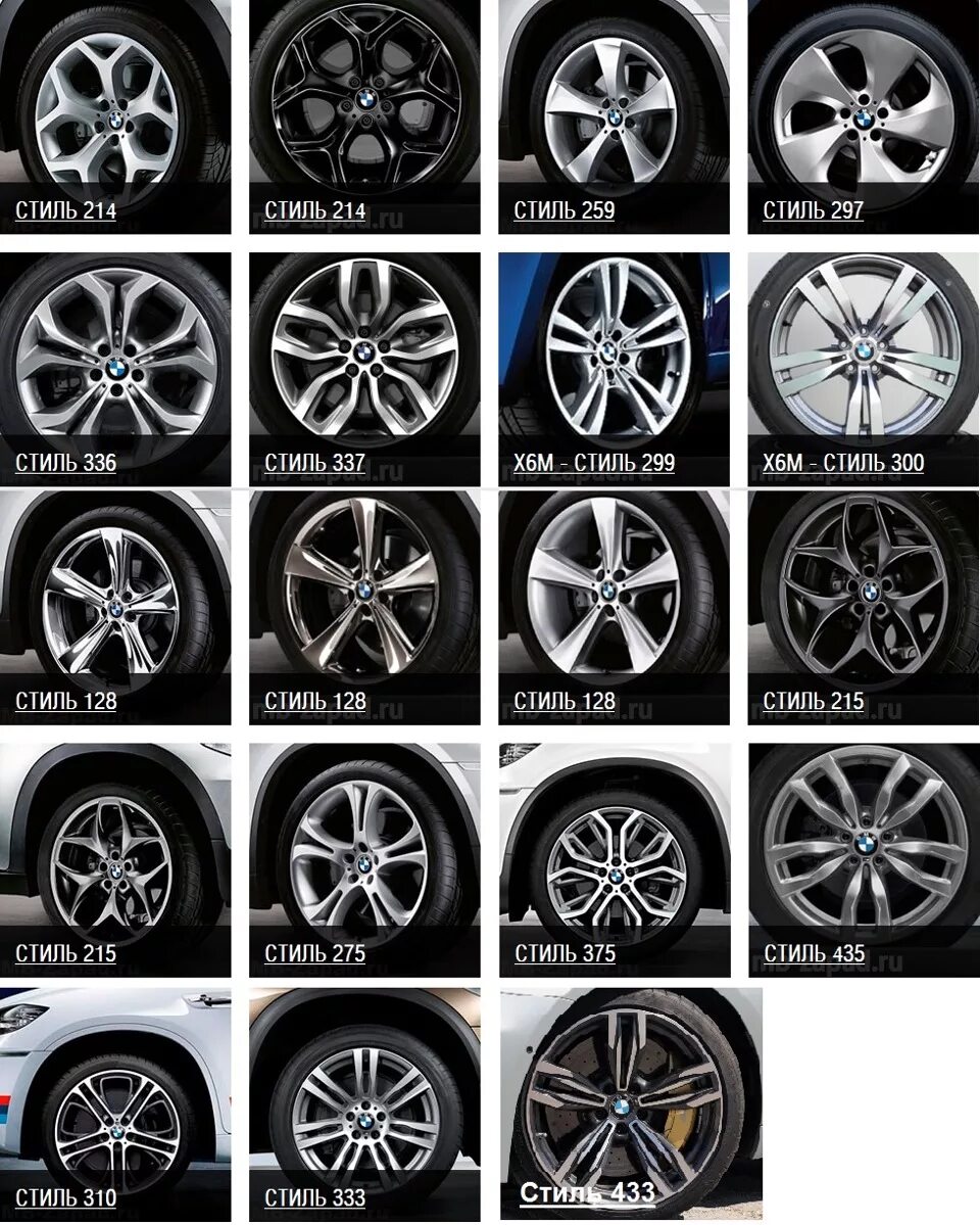 Все стили дисков бмв