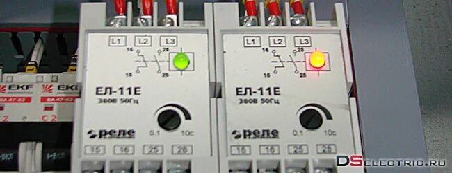 Реле контроля трехфазного напряжения ел 11е Реле контроля 3-фазной сети ЕЛ-11МТ 350-480В 1NO+1NC купить в интернет-магазин