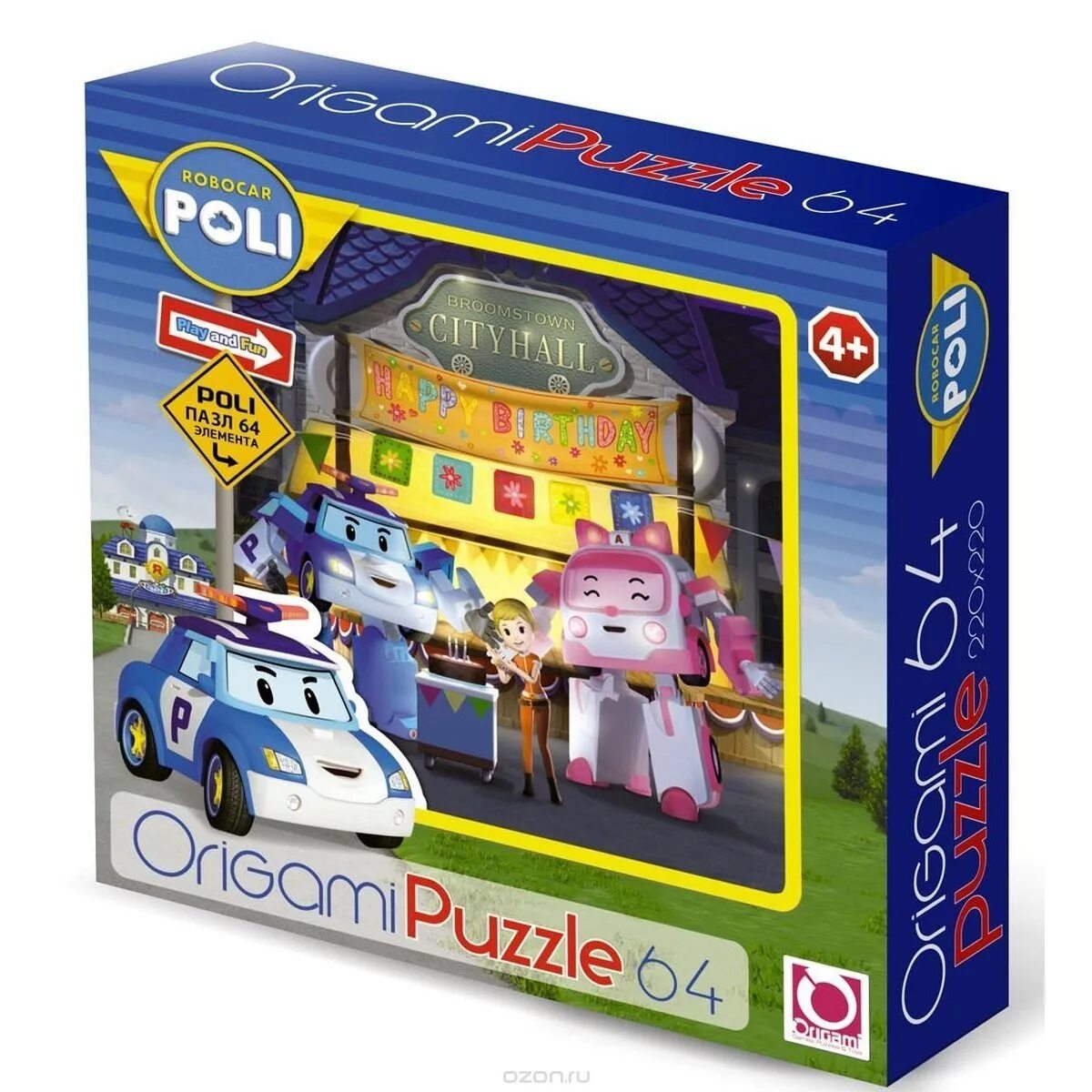 Головоломки поли. Пазл Origami Robocar Poli день рождения Джин (05904), 64 дет.. Пазл Origami Robocar. Робокар Поли Джин игрушка. Пазл "Robocar", 64 элемента.