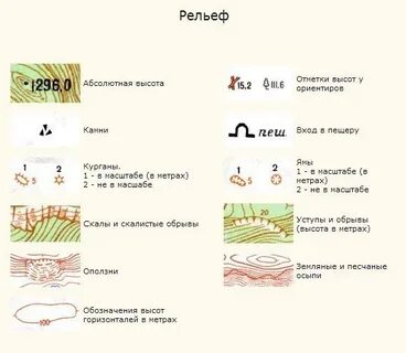 Как обозначается высота деревьев на топографической карте