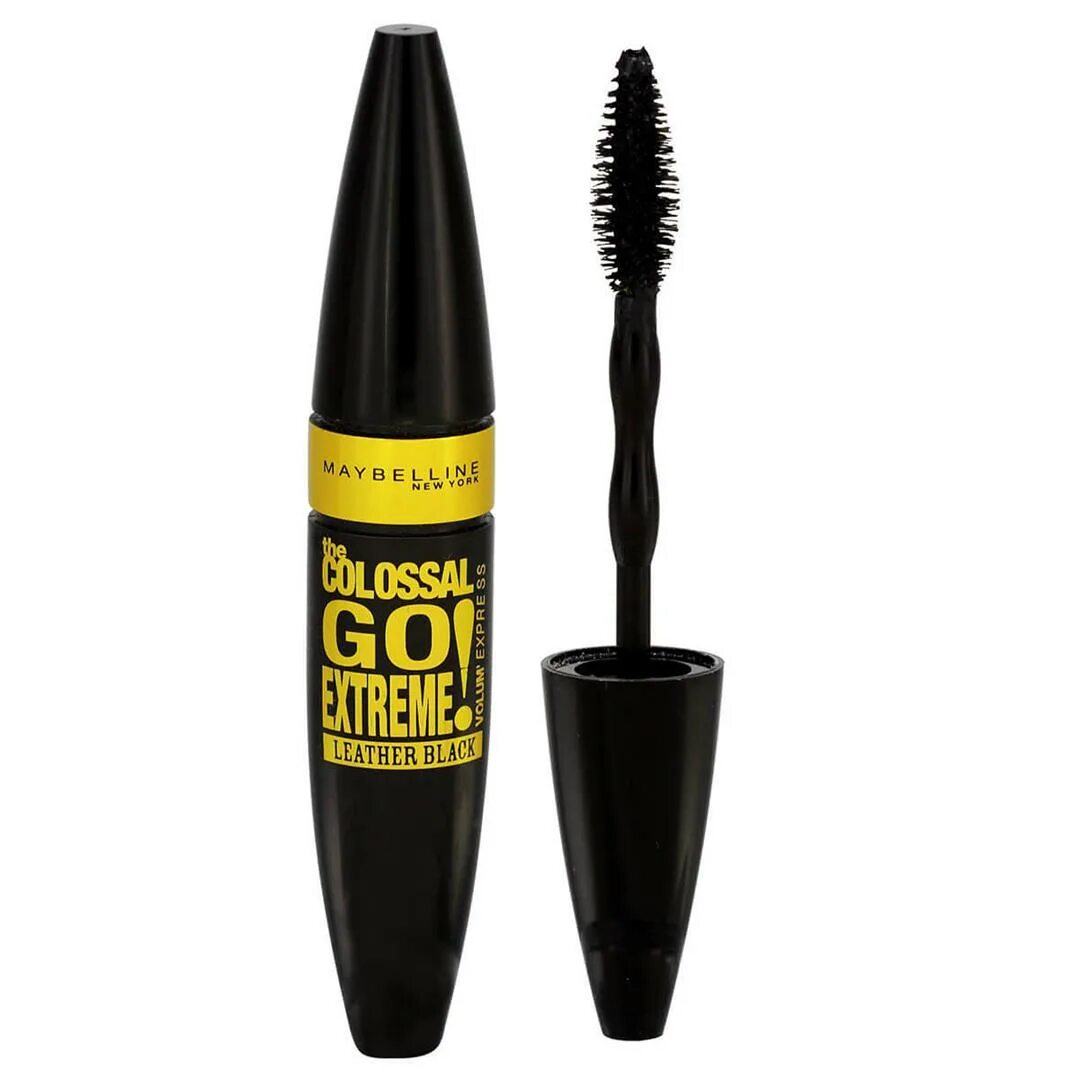 Черная тушь желтые. Тушь мейбелин the Colossal go extreme. Maybelline New York тушь Colossal go extreme. Мэйбелин тушь Колоссаль go extrem. Maybelline Colossal go extreme тушь для ресниц.