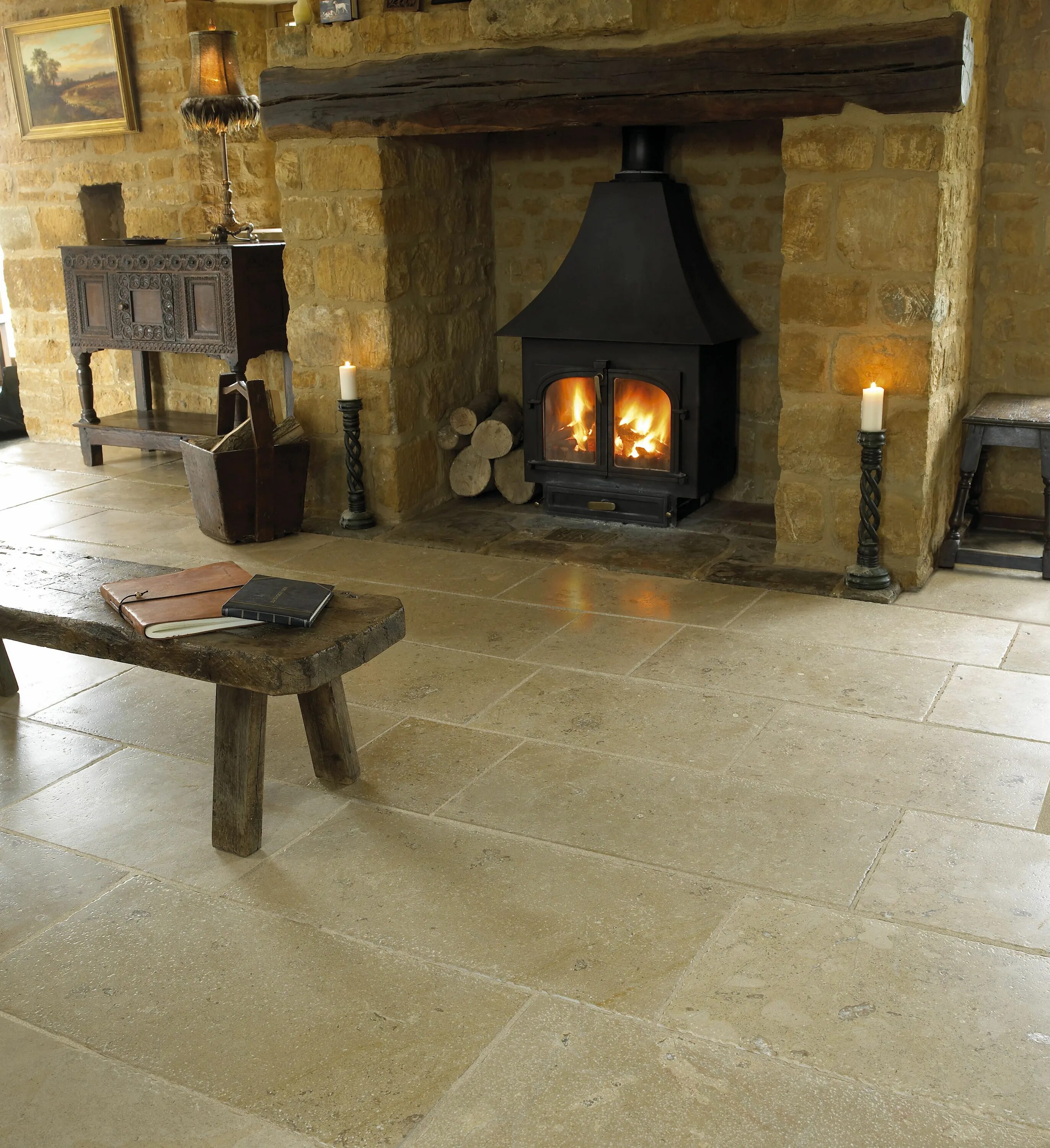 Natural stone flooring