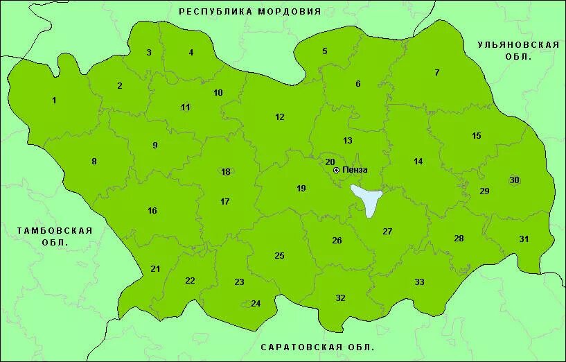 Административно-территориальная карта Пензенской области. Административно-территориальное деление Пензенской области. Карта Пензенского района Пензенской области. Карта районов Пензенской области с границами.