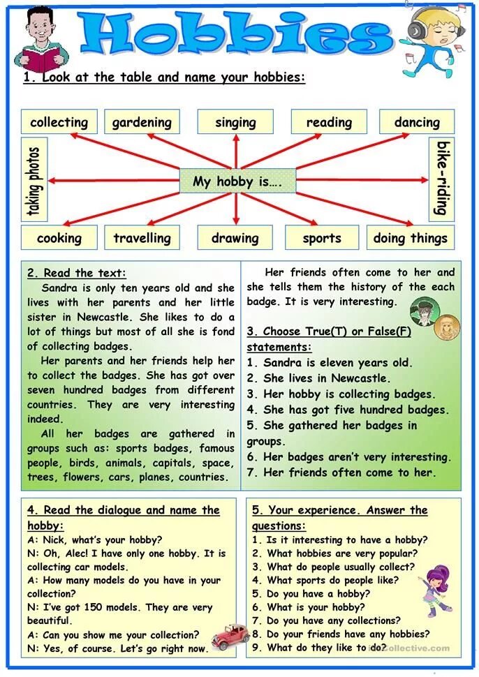 Задания на хобби по английскому. Хобби на английском задания. Хобби на английском упражнения. Hobbies задания. True false 6 класс
