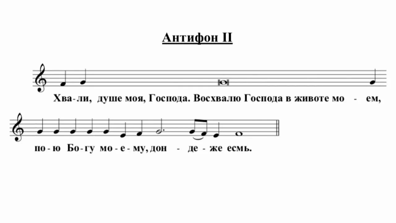 Хвали душе текст. 2 Антифон. Антифон 2 Ноты для хора. Антифоны изобразительные. Антифоны знаменного распева.