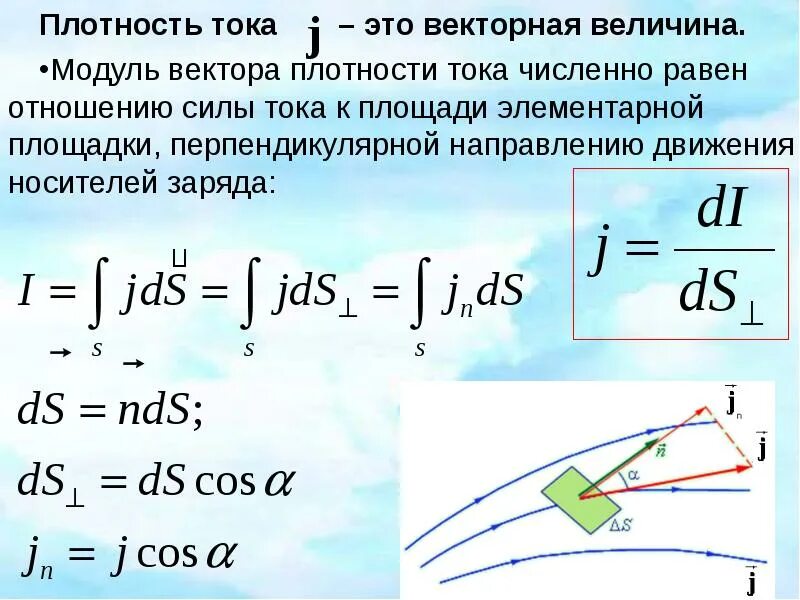Плотность направление. Плотность электрического тока формула. плотность тока вывод формулы. сила и плотность тока формулы. сила тока через плотность тока формула.