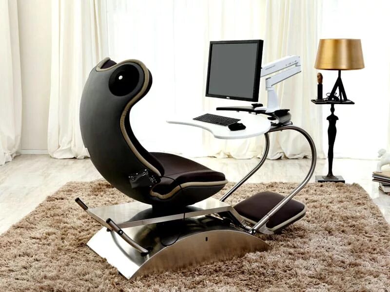 Купить кресло и столик. Компьютерное кресло Smart Bird Frog 4.0. Кресло для компьютерного стола. Необычный компьютерный стул. Кресло с подставкой для ноутбука.