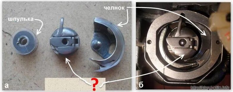 Правильно установить шпульку