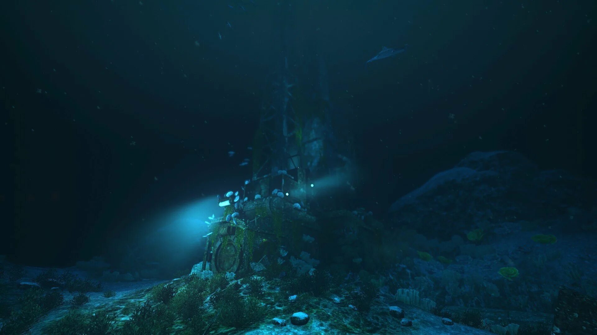 Темнота океана. Подводный левиафан soma. морские глубины. дно океана. море глубина.