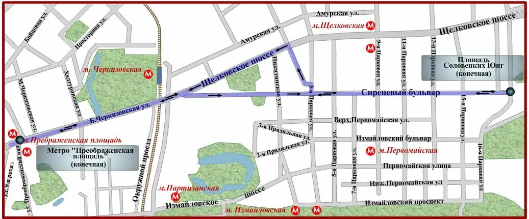 Карта москвы метро преображенское