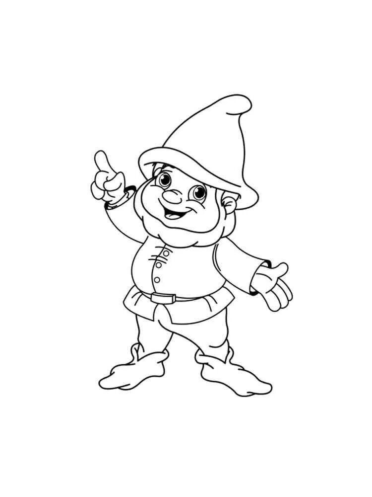 Гномик раскраска. Раскраска гномы для детей. Белоснежка дисней гном весельчак. Гномик раскраска для детей. Гномик распечатать.