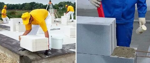 Вертикальном шве газоблока