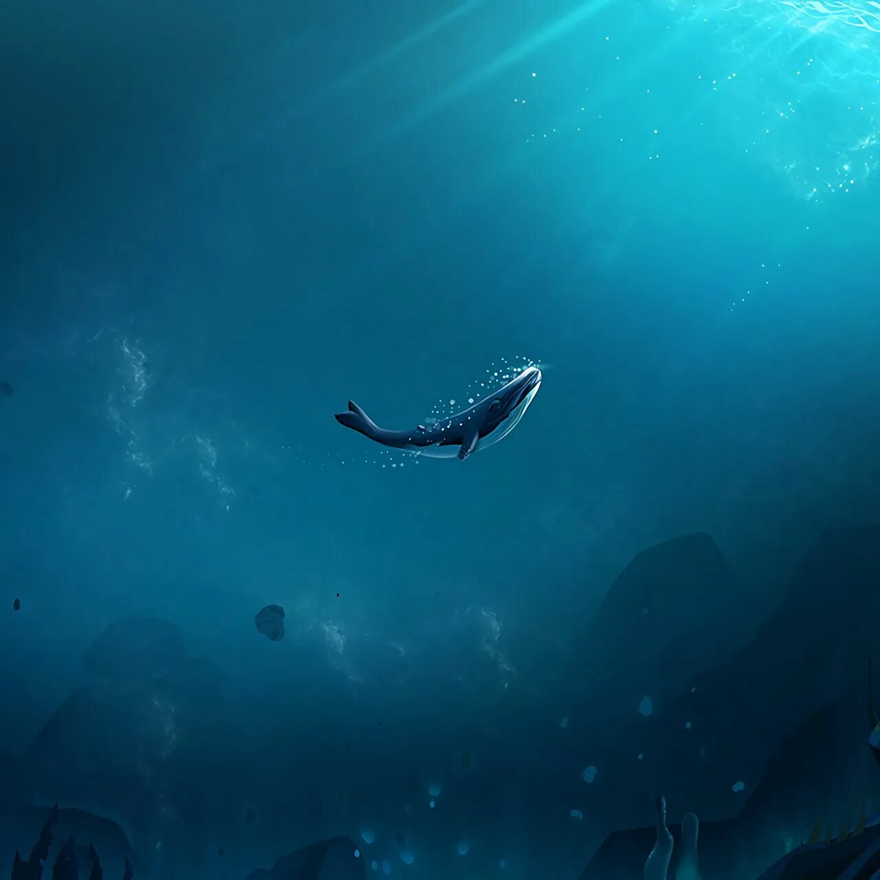 Морские глубины. Глубина океана рисунок. Морские глубины в живописи. Океан арт. Подводный пейзаж.