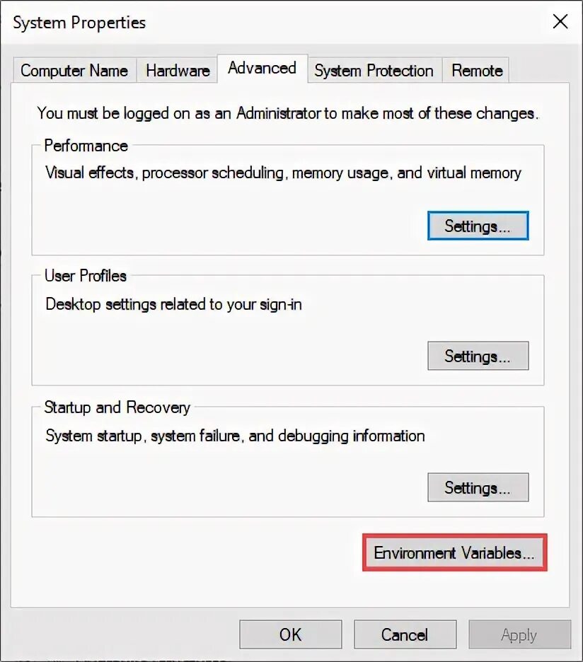 Could not create settings. Could not create settings