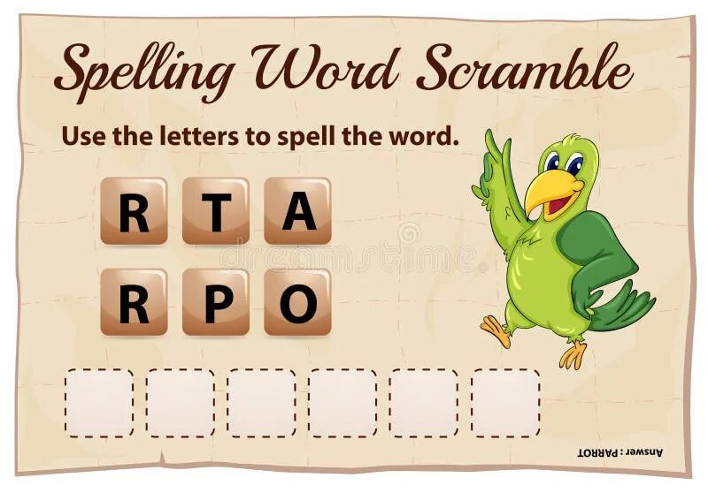 Word Scramble game. Игра скрамбле слова. Parrot Word. Пропись Parrot на английском для детей. Игра слова борьба