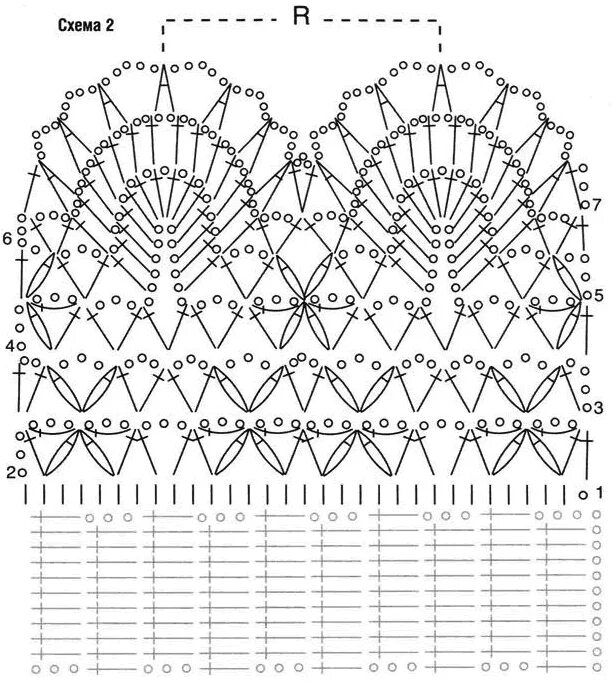 Шарф крючком схема описание
