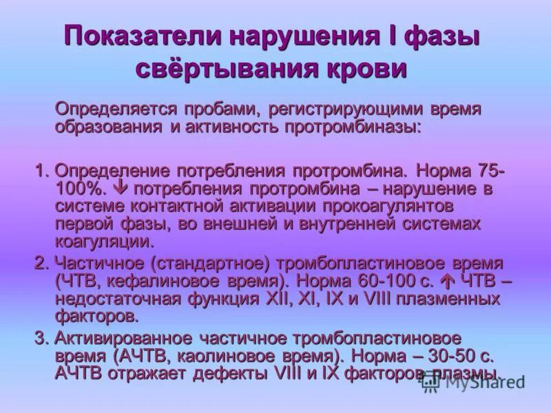 Нарушения первой категории. Нарушение 1 фазы свертывания крови. Показатели нарушения образования протромбиназы. Причины нарушения 3 фазы свертывания крови. Показатели нарушения первой фазы свертывания.