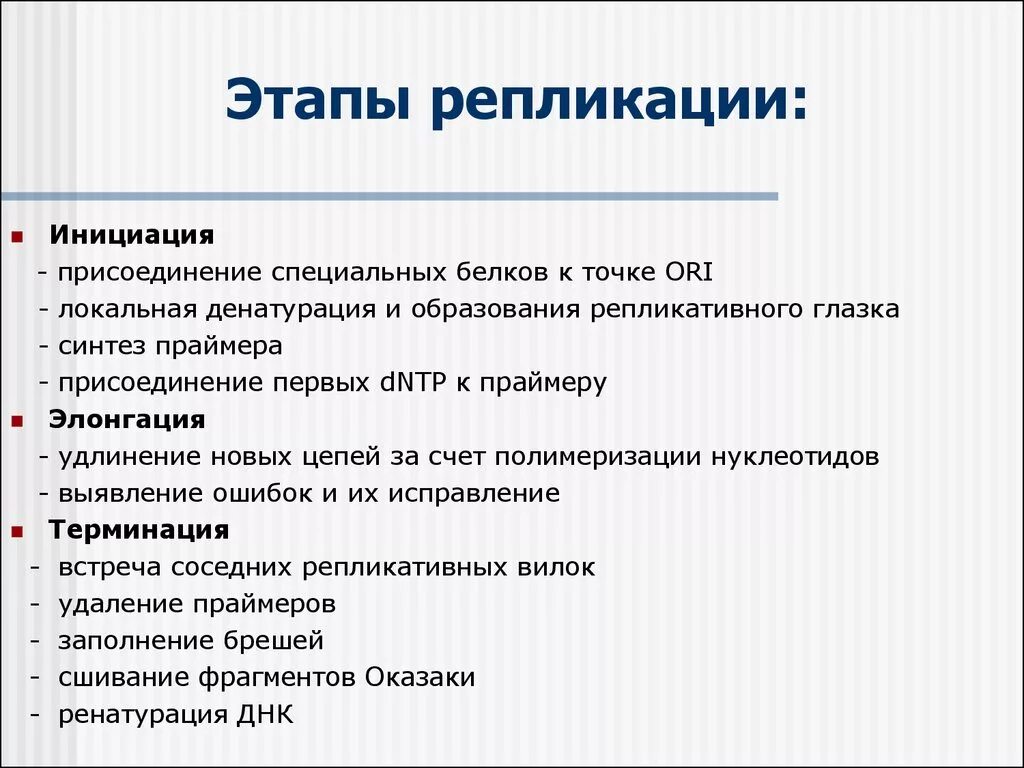 Этапы процесса репликации ДНК. Основные этапы репликации ДНК. Основные этапы процесса репликации. Основные этапы процесса репликации ДНК. 3 этапа репликации