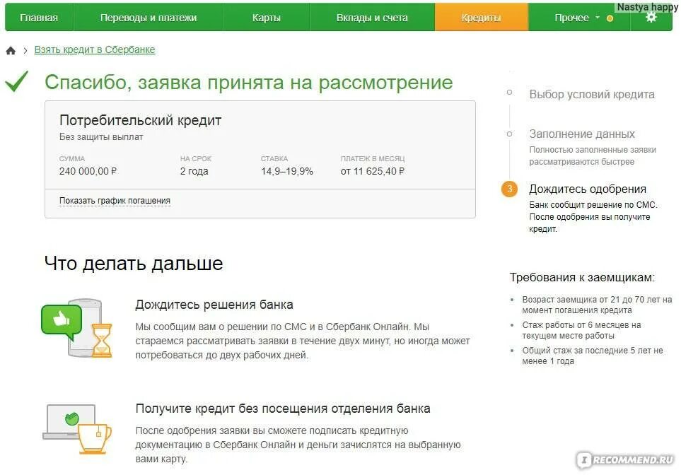 Оформить кредит через интернет. Взять потребительский кредит на карту. Заявка на кредит Сбербанк.