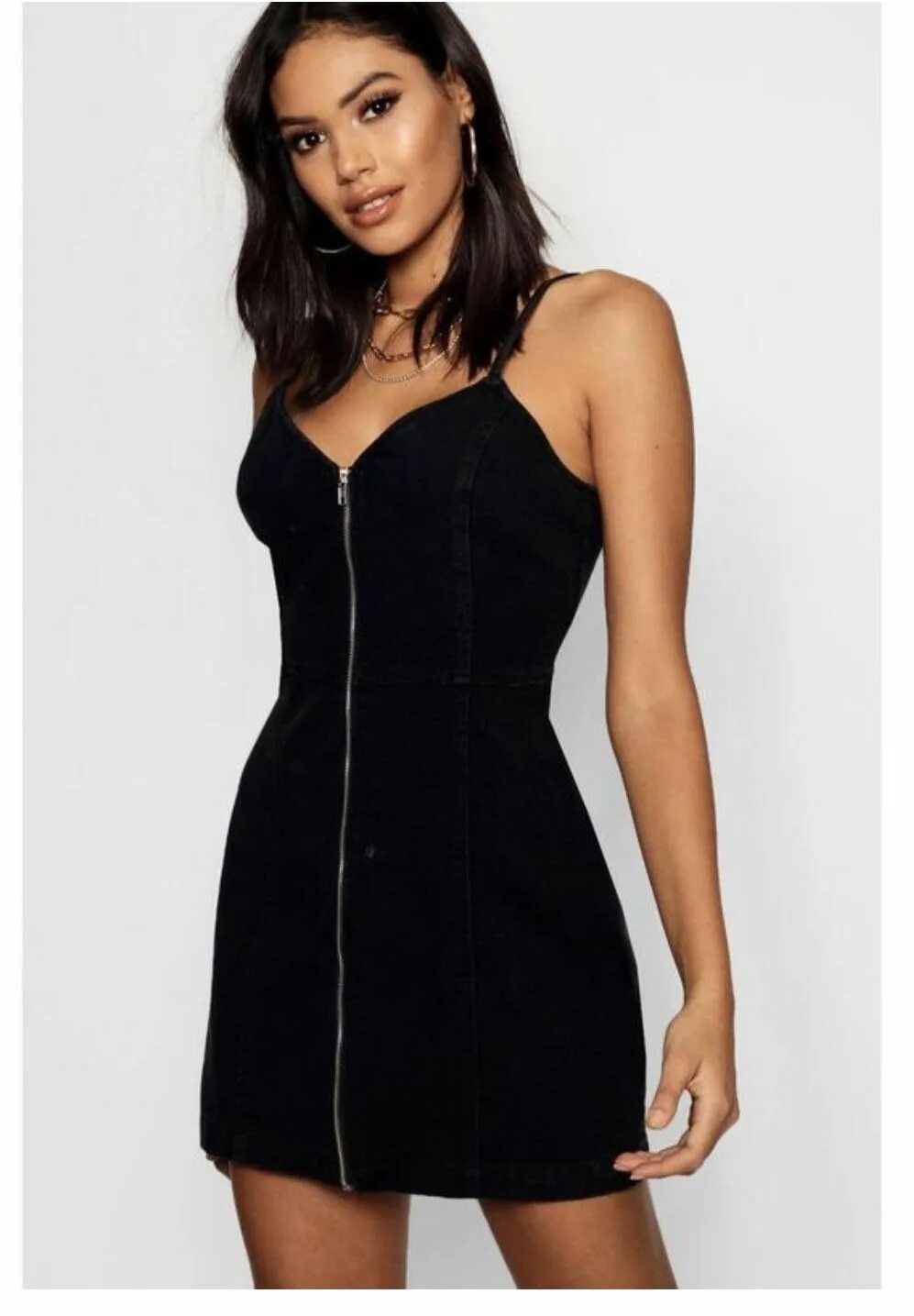 Платье на молнии. Платье boohoo черное. черное джинсовое платье boohoo. черное платье с молнией boohoo. черное платье с молнией спереди.