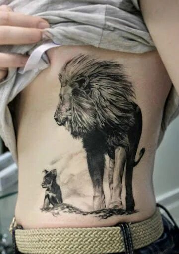 Lioness and her little baby 