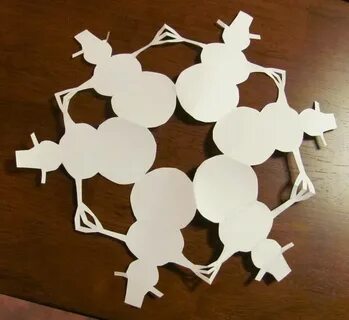 Снежинка снеговик из бумаги
