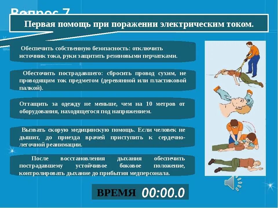 Какие действия необходимо предпринять. Алгоритм оказания первой помощи при повреждении электрическим током. Порядок оказания первой помощи при воздействии электрического тока. Памятка по оказанию первой помощи при поражении электрическим током. Алгоритм действий при поражении человека электрическим током.