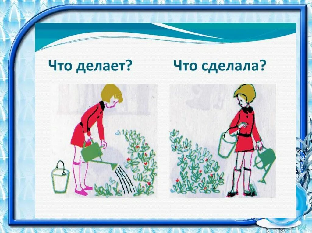 Совершенные и несовершенные глаголы в картинках. Совершенный и несовершенный глагол презентация