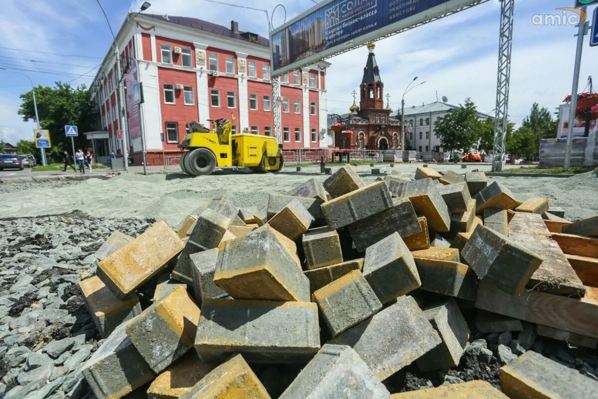 Фотографии Томска ремонта тротуаров проспекта Ленина. Rp Барнаул фото.