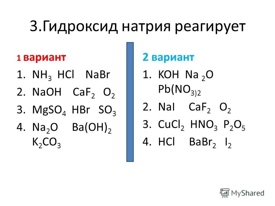 Гидроксид натрия взаимодействует с co2