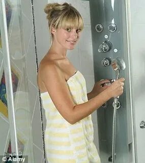 She take a shower now