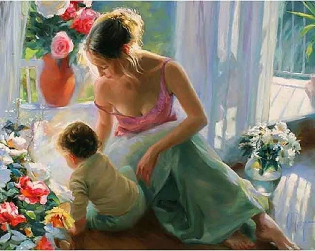 Красивые картины маме. Пино Даени картины. Пино Даени мать и дитя.