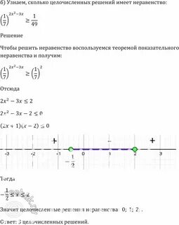 Количество целых решений неравенства x 7