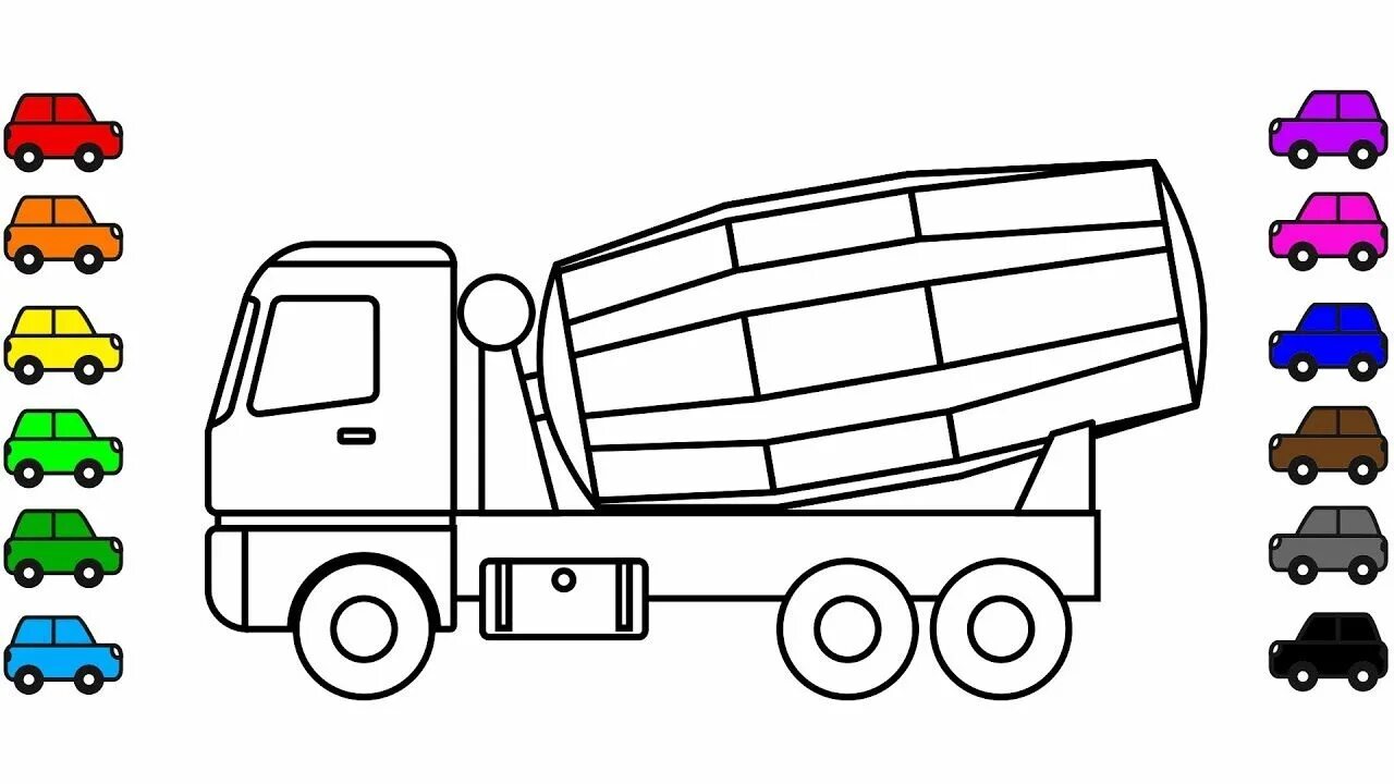 Бетономешалка раскраска для детей распечатать Pin by Jennifer Benn on art 1-6 Truck coloring pages, Monster truck coloring pag