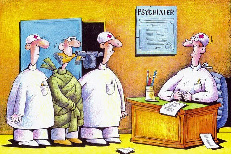 Доктор знаев. Медицинские карикатуры. Психиатр карикатура. Смешной психиатр.
