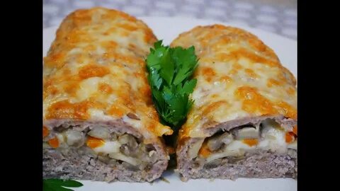 Рулет из фарша с грибами рецепт
