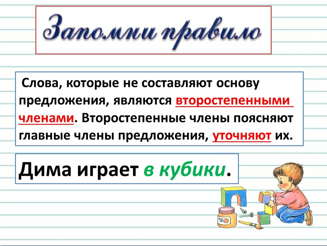 Слова которые не составляют основу предложения. Слова которые не составляют основу предложения являются. Что является предложением 2 класс