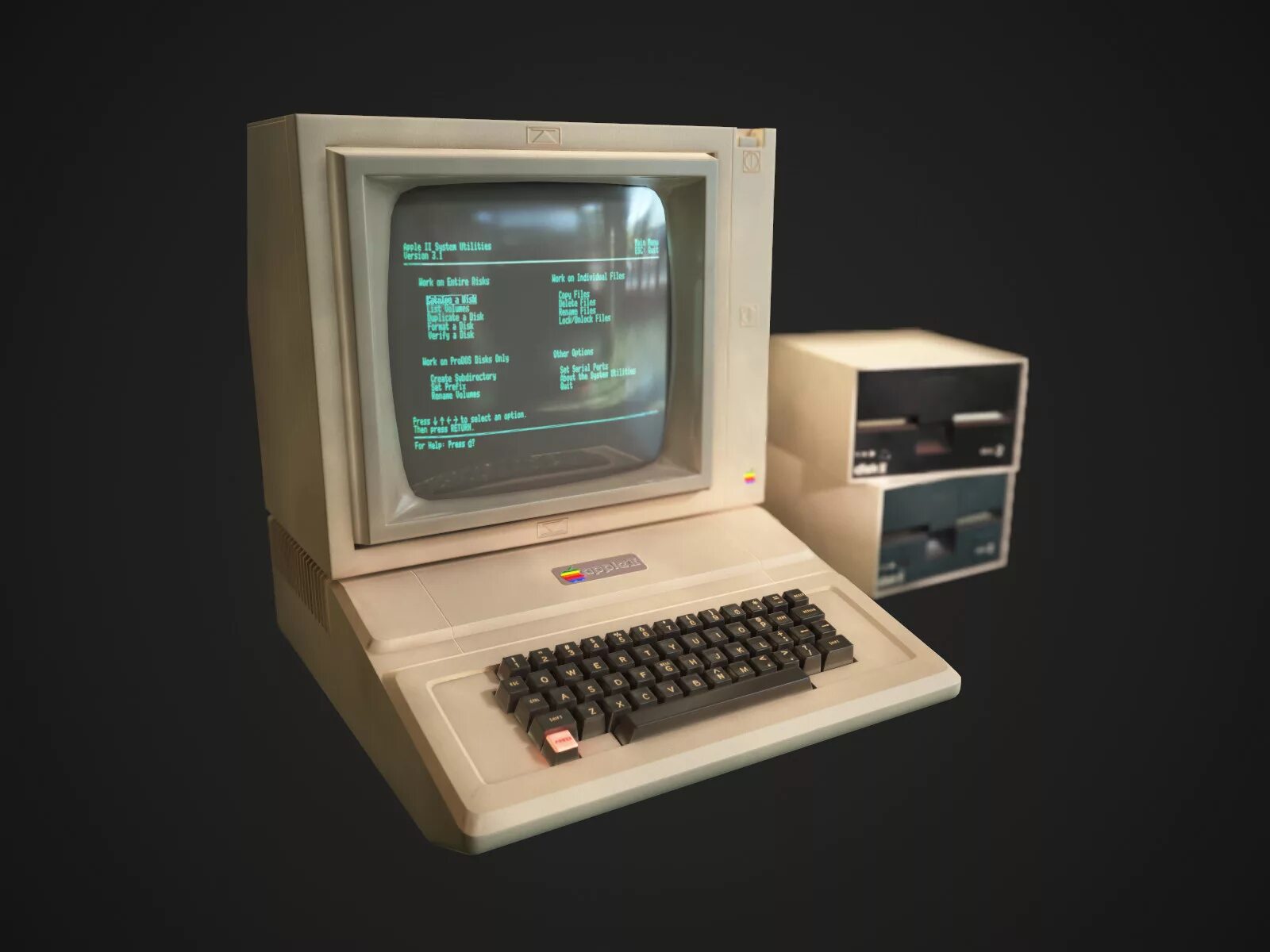 Apple 2 компьютер. Эппл 2 компьютер 1977. ПЭВМ Apple 2. Первые компьютеры Эппл 1980.