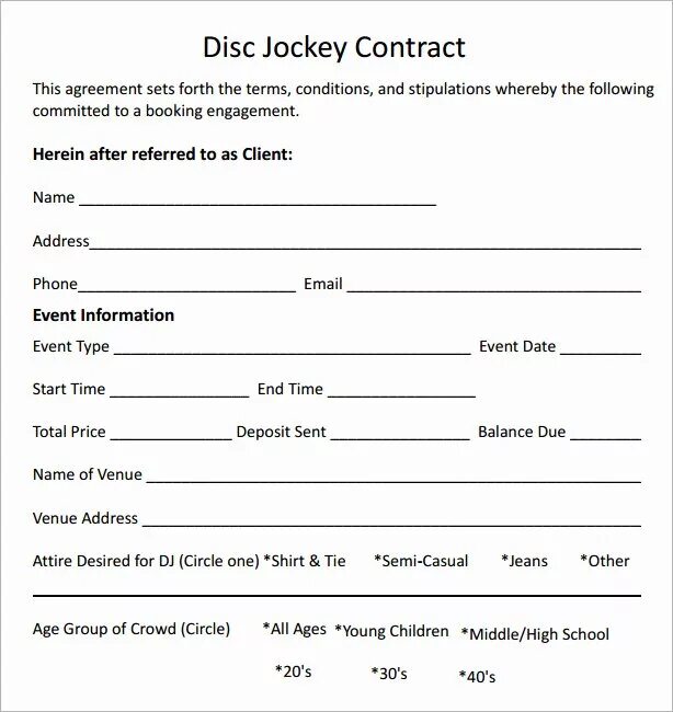 Contract на русском. Service contract. договор на диджея.