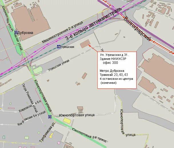 угрешская метро. угрешская улица 2 на карте москвы.