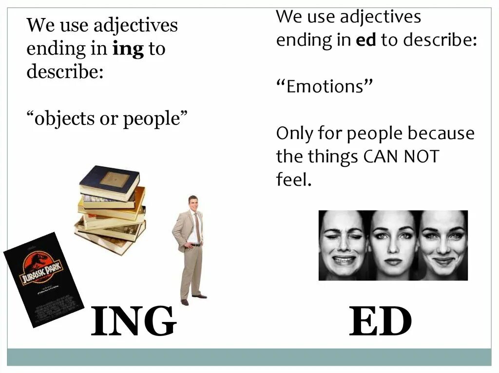 Прилагательные на ed и ing правило. Ed ing adjectives правило. Прилагательные с окончанием ed ing. Adjectives with ing and ed правило. Adjectives with ing