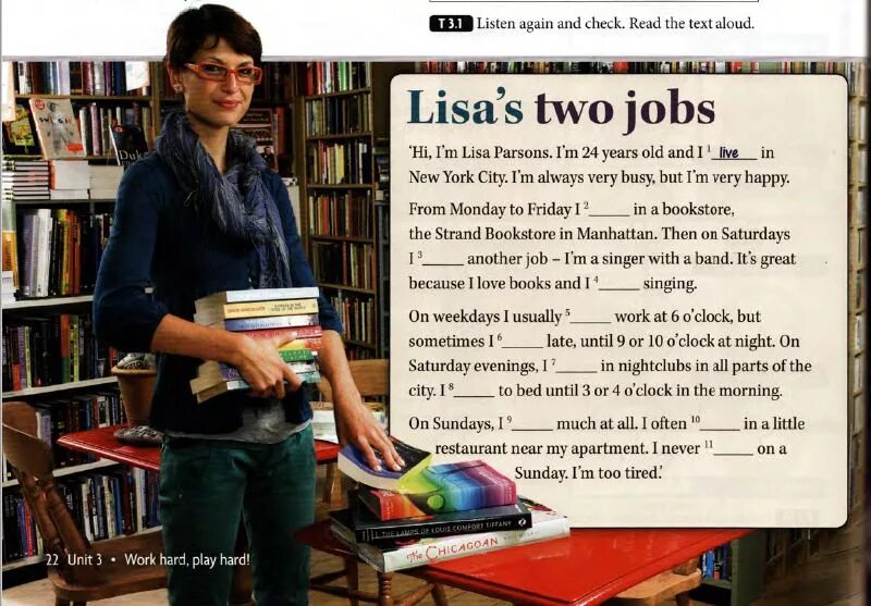 Read the words aloud. Lisa Parsons. Lisa jobs. Read the text Aloud. Lisa's two jobs Hi i'm Lisa Parsons.